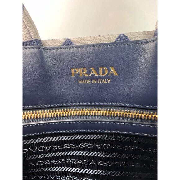 Prada Small Symbole Embroidered Fabric Handbag - Picture 6 of 10